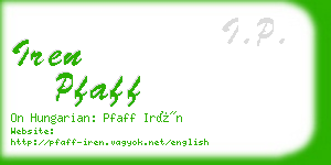 iren pfaff business card